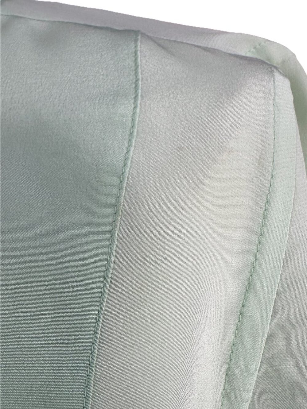 NWT Tory Burch Janet Top Crushed Mint Green 100% Silk Button Up Blouse 00 - Picture 9 of 12